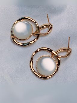I Jewels - Latest Fashion Stylish Lightweight Freshwater Pearl Drop Dangle Chunky Studs Earrings