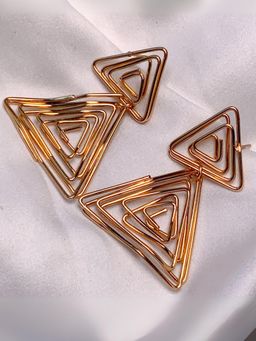 I Jewels - Latest Fashion Stylish Trendy Triangle Shape Chunky Dangle Earrings