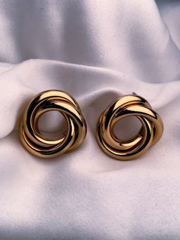 I Jewels - Latest Fashion Trendy Stylish Geometric Twist Chunky Stud Earrings