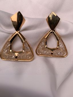 I Jewels - Latest Fashion Stylish Triangle Shape Chunky Dangle Earrings