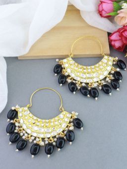 I Jewels - Gold Plated Traditional Handcrafted Pearl Chandbali Earrings