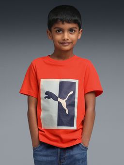 Puma - Ess Box Graphic Boys Red T-Shirt