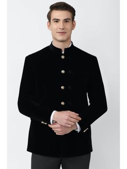 Peter England - Men Black Solid Slim Fit Formal Blazer