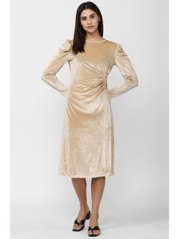 Van Heusen - Women Beige Solid Casual Dress