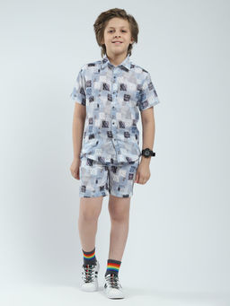 Monte Carlo - Boys Printed Collar Neck Co Ord Set (Set of 2)