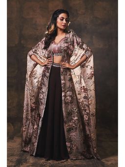 "Two Sisters" by Gyans - Printed Three Piece Cape Set