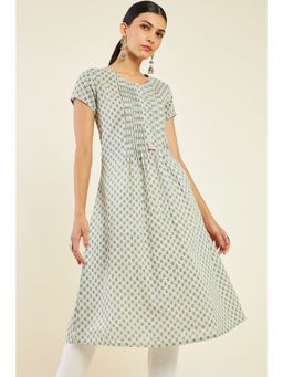 Soch - Women Grey Cotton Printed Kurta