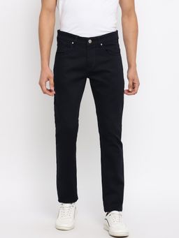 Cantabil - Solid Navy Blue Regular Fit Trouser