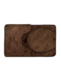 EZ Life - Luxe Circles Rashe Emboss 3 Piece Bathroom Mats Set (L 80 x W 50 cms)