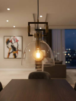 Whispering Homes - Aspen Clear Glass Hanging Pendant Lamp