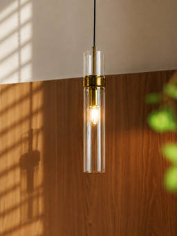 Whispering Homes - Sleek Glass Tube Hanging Pendant Lamp