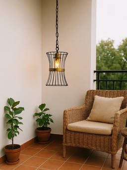Whispering Homes - Industrial Black Metal Hanging Pendant Lamp