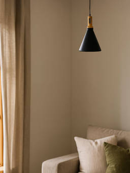 Whispering Homes - Olov Black Wood Top Scandinavian Style Pendant Lamp