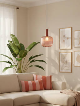 Whispering Homes - Ripple Glass Pendant Lamp - Pink
