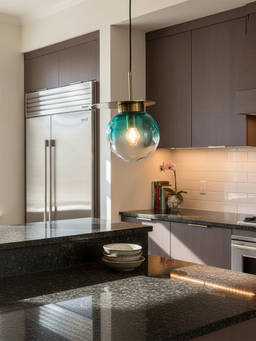 Whispering Homes - Visconte Glass Hanging Lamp - Turquoise