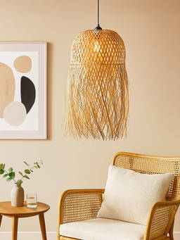 Whispering Homes - Handcrafted Woven Bamboo Strips Hanging Pendant Lamp