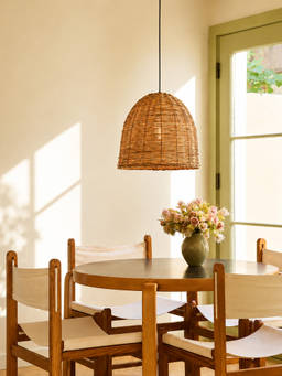 Whispering Homes - Bamboo Basket Hanging Pendant Lamp