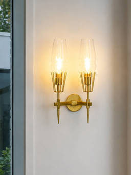 Whispering Homes - Dual Diamond Shape Glass Wall Lamp