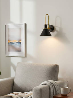 Whispering Homes - Cosmos Industrial Style Black Metal Wall Lamp