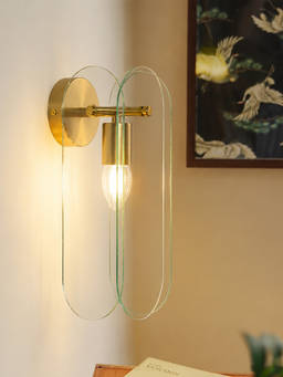 Whispering Homes - Glorious Gold Metal & Glass Wall Lamp