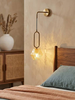 Whispering Homes - Modern Brass Crystal Wall Lamp