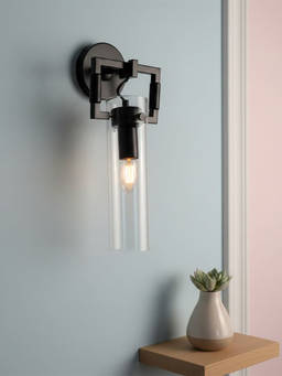 Whispering Homes - Astro Pimlico Black Glass Wall Lamp