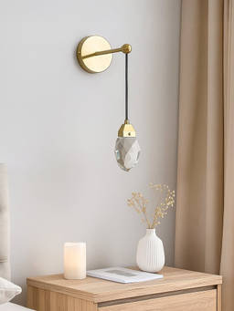 Whispering Homes - Crystal Brass & Clear Wall Lamp