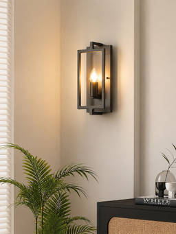Whispering Homes - Glass Tube Wall Lamp - Black