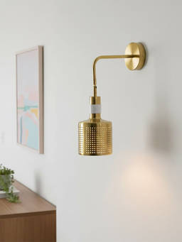Whispering Homes - Gold Cylinder Wall Lamp - Gold