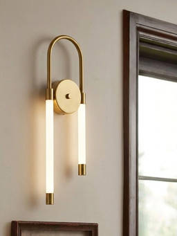 Whispering Homes - Arandela Gold Finish Double Tube Wall lamp