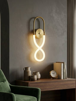 Whispering Homes - Arandela Gold Finish Infinite Tube Wall lamp