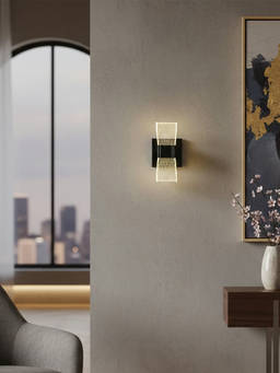 Whispering Homes - Antler Twill Nordic Style LED Wall Lamp - Black