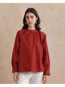RAREISM - Red Ihit Plain Relaxed Top