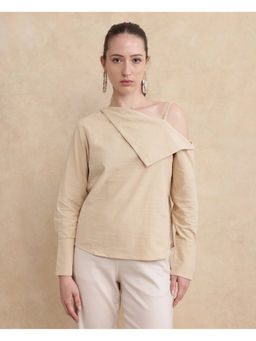 RAREISM - Beige Solidplain Regular Top