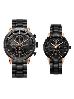 Alexandre Christie - Black Couple Chronograph Quartz Watches (Pack of 2) 6323MCBFBRBA (M)