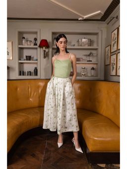 Sage By Mala - Sage Green Bloom Top with Skirt (Set of 2)