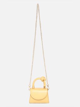 Haute Sauce - Women Solid Yellow Handbag With A Flap