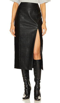 Bardot - Dante Faux Leather Midi Skirt