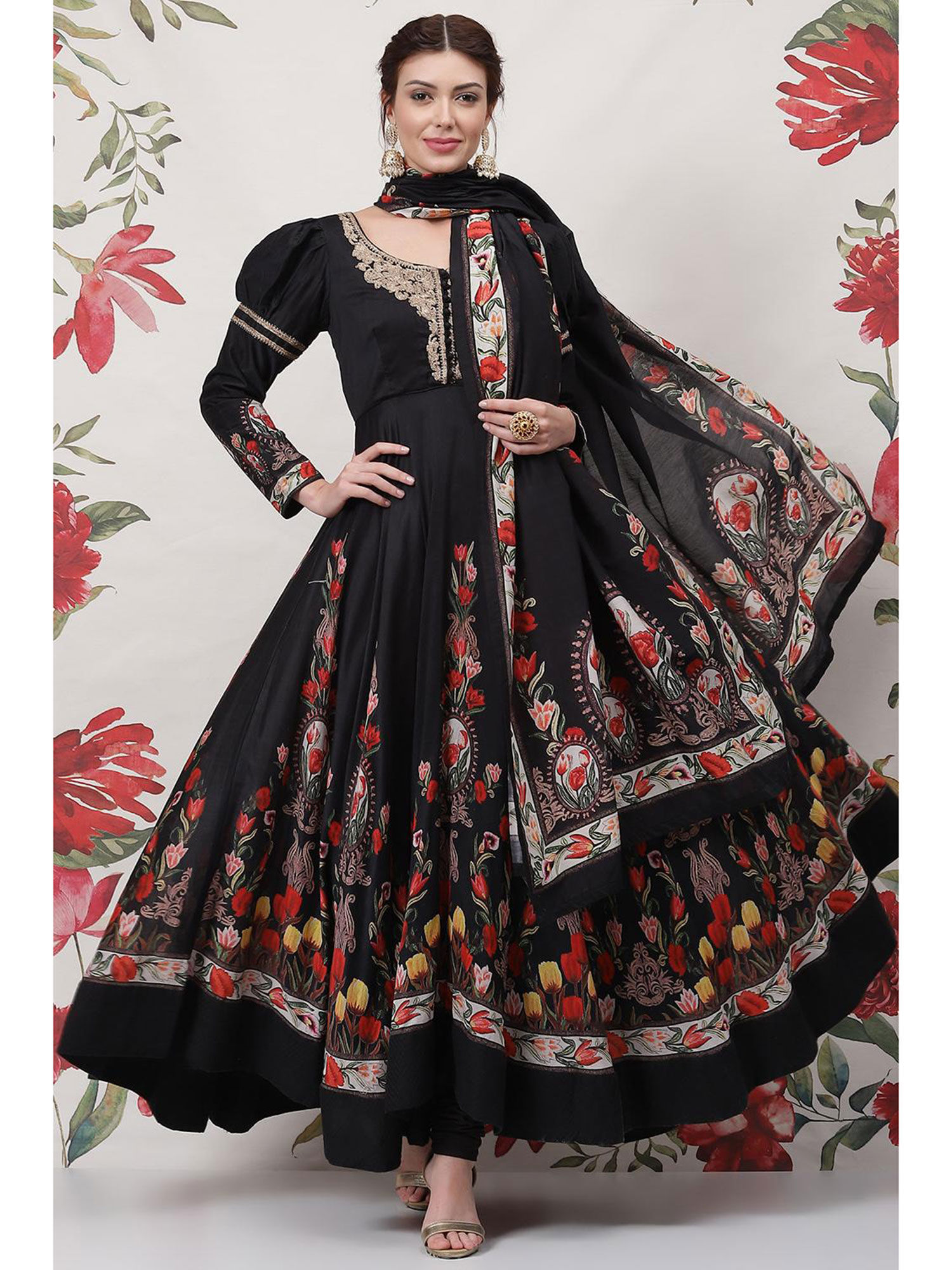 Buy Biba Black Anarkali Suit Set By 