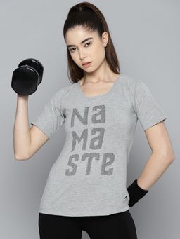 Alcis - Women Typography Printed Slim Fit Sports T-Shirt