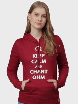 Campus Sutra - Maroon Printed Sweatshirt