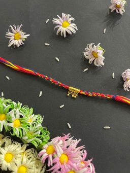 Digital Dress Room - Simple Colorful Rakhi Criss Cross Thread Rakhi Ghungroo