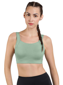 Amante - Green Padded Non-Wired Full Coverage High Impact Energize Active Sports Bra