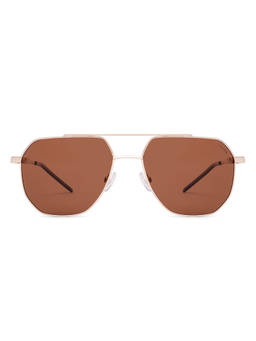 Vincent Chase - Men Irregular Brown Lens Full Rim Polarized and UV Protection Sunglasses -VC S19051