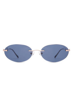 Vincent Chase - Women Oval Blue Lens Rimless Polarized and UV Protection Sunglasses -VC S19333