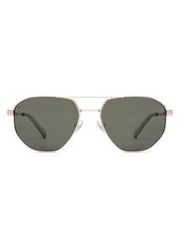 Vincent Chase - Men Hexagon Green Lens Full Rim Polarized and UV Protection Sunglasses -VC S19520