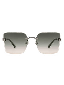 Vincent Chase - Women Square Green Lens Rimless Polarized and UV Protection Sunglasses -VC S19525