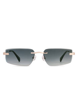 Vincent Chase - Men Rectangle Green Lens Rimless Polarized and UV Protection Sunglasses -VC S19526