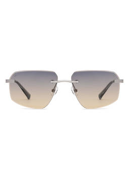 Vincent Chase - Men Hexagon Brown Lens Rimless Polarized and UV Protection Sunglasses -VC S19528