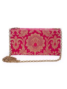 The Purple Sack - Pink Printed Clutch